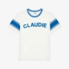 CLAUDIE PIERLOT Themus Logo-print Striped Cotton-jersey T-shirt