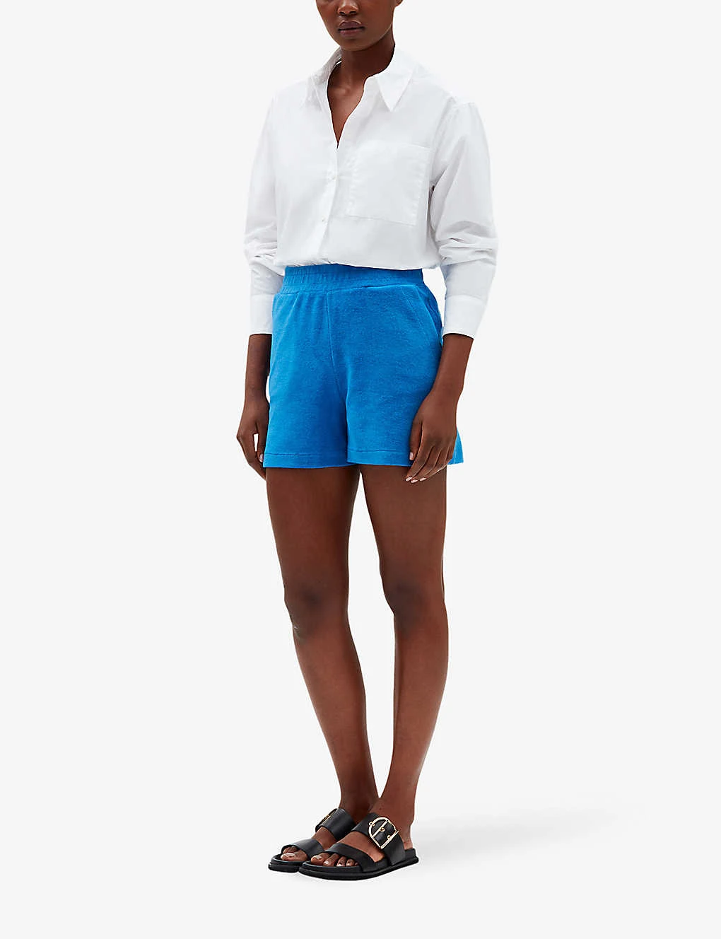 CLAUDIE PIERLOT Logo-embroidered Cotton-blend Shorts 2 CLAUDIE PIERLOT Logo-embroidered Cotton-blend Shorts - Image 2