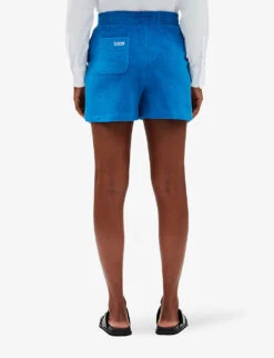 CLAUDIE PIERLOT Logo-embroidered Cotton-blend Shorts 8 CLAUDIE PIERLOT Logo-embroidered Cotton-blend Shorts -Reiss Shop R04103540 BLEUS ALT03