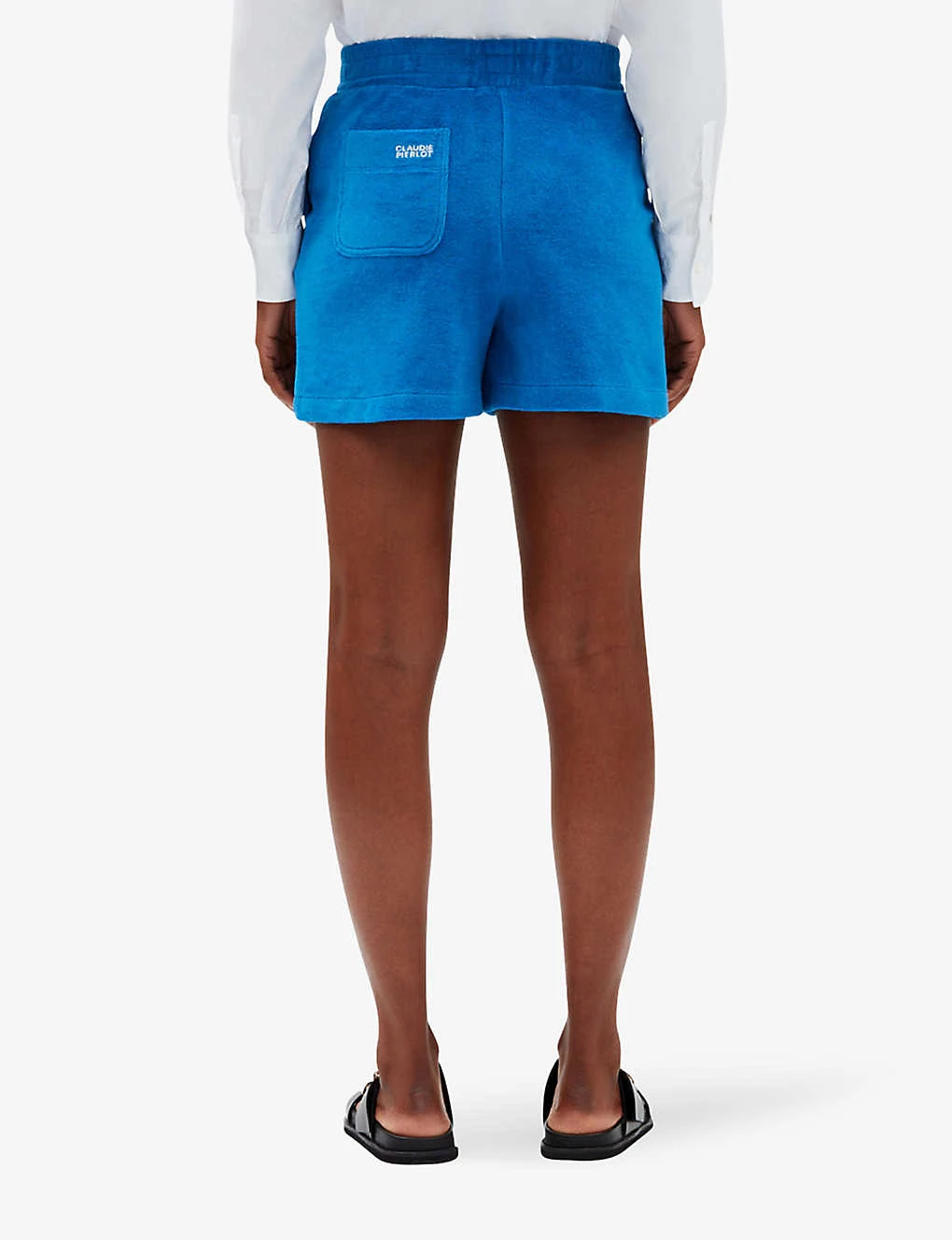 CLAUDIE PIERLOT Logo-embroidered Cotton-blend Shorts 4 CLAUDIE PIERLOT Logo-embroidered Cotton-blend Shorts - Image 4