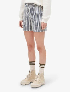 CLAUDIE PIERLOT Evy Striped Cotton Shorts -Reiss Shop R04104028 DIVERS ALT02