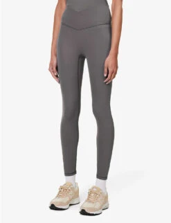 Ultimate Wrap-over High-rise Stretch-jersey Leggings 7 Ultimate Wrap-over High-rise Stretch-jersey Leggings -Reiss Shop R04104626 DARKGREY ALT02