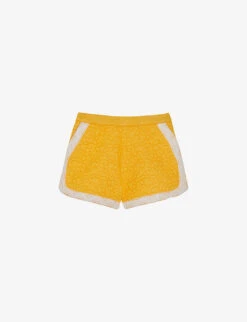 CLAUDIE PIERLOT Esther Floral-motif Mid-rise Cotton Shorts