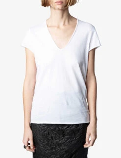 Zadig & Voltaire Story Floral And Skull Cotton T-shirt -Reiss Shop R04105492 BLANC ALT02