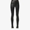 High-rise Zipped-hem Leather Leggings