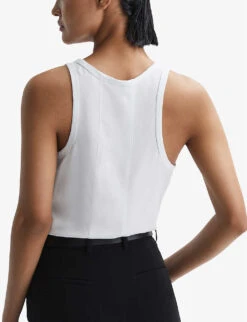 Reiss Taloulah Crew-neck Relaxed-fit Linen Vest -Reiss Shop R04107022 WHITE ALT03