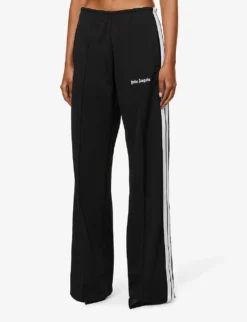 Palm Angels Contrast-trim Brand-print Woven Jogging Bottoms -Reiss Shop R04107199 BLACKWHIT ALT02