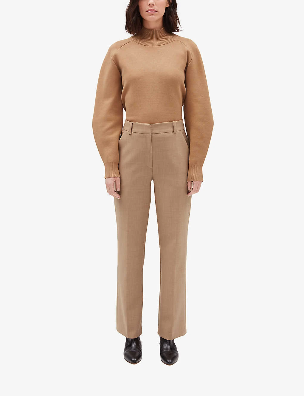 CLAUDIE PIERLOT Flared Boot-cut High-rise Stretch-woven Trousers 2 CLAUDIE PIERLOT Flared Boot-cut High-rise Stretch-woven Trousers - Image 2