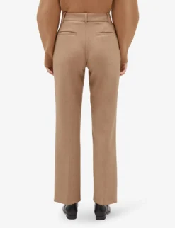 CLAUDIE PIERLOT Flared Boot-cut High-rise Stretch-woven Trousers 8 CLAUDIE PIERLOT Flared Boot-cut High-rise Stretch-woven Trousers -Reiss Shop R04107653 NATURELS ALT03