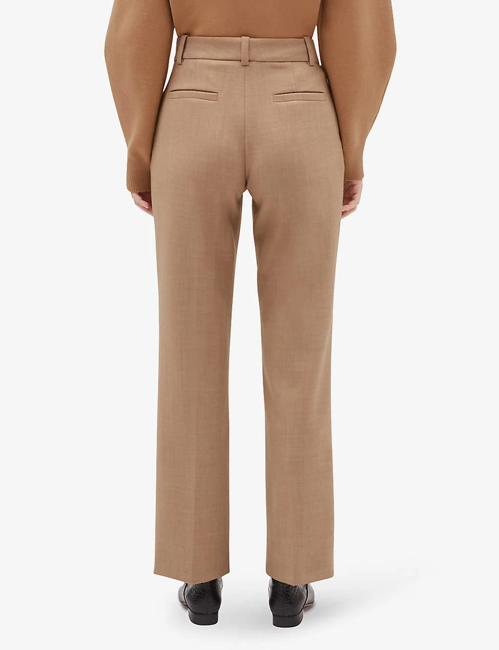 CLAUDIE PIERLOT Flared Boot-cut High-rise Stretch-woven Trousers 4 CLAUDIE PIERLOT Flared Boot-cut High-rise Stretch-woven Trousers - Image 4