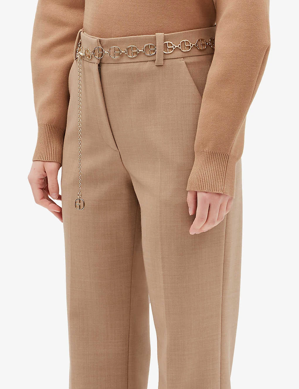 CLAUDIE PIERLOT Flared Boot-cut High-rise Stretch-woven Trousers 5 CLAUDIE PIERLOT Flared Boot-cut High-rise Stretch-woven Trousers - Image 5