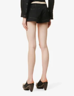 Jacquemus Le Short High-rise Wool Shorts -Reiss Shop R04107849 BLACK ALT03