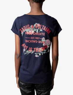 Zadig & Voltaire Graphic-print Cotton-jersey T-shirt -Reiss Shop R04109049 ENCRE ALT03