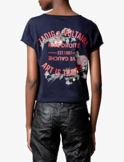 Zadig & Voltaire Graphic-print Cotton-jersey T-shirt -Reiss Shop R04109049 ENCRE ALT04