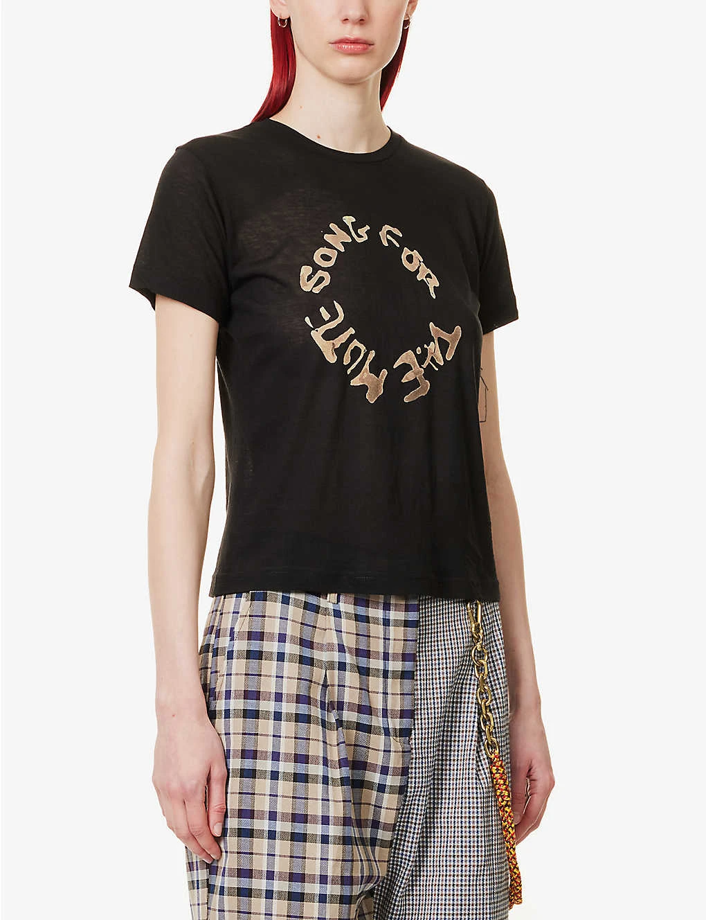 Logo Graphic-print Cotton And Silk-blend T-shirt 3 Logo Graphic-print Cotton And Silk-blend T-shirt - Image 3