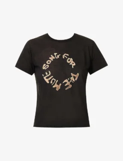 Logo Graphic-print Cotton And Silk-blend T-shirt