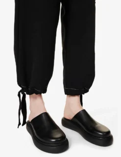 Patch Wide-leg High-rise Woven Trousers -Reiss Shop R04109271 BLACK ALT04