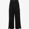Patch Wide-leg High-rise Woven Trousers