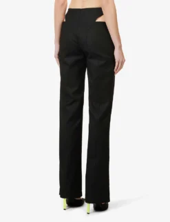 MISBHV Cut-out Straight-leg High-rise Stretch-woven Trousers -Reiss Shop R04109814 BLACK ALT03