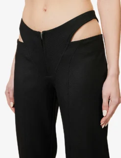 MISBHV Cut-out Straight-leg High-rise Stretch-woven Trousers -Reiss Shop R04109814 BLACK ALT04