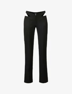 MISBHV Cut-out Straight-leg High-rise Stretch-woven Trousers