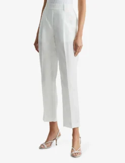 Reiss Shae Taper Tapered-leg High-rise Woven Trousers -Reiss Shop R04110018 WHITE ALT02