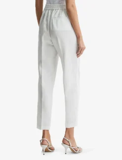 Reiss Shae Taper Tapered-leg High-rise Woven Trousers -Reiss Shop R04110018 WHITE ALT03
