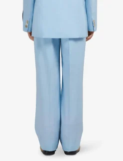 Marni Pleated Wide-leg High-rise Virgin-wool Trousers -Reiss Shop R04110576 ARCTIC ALT03