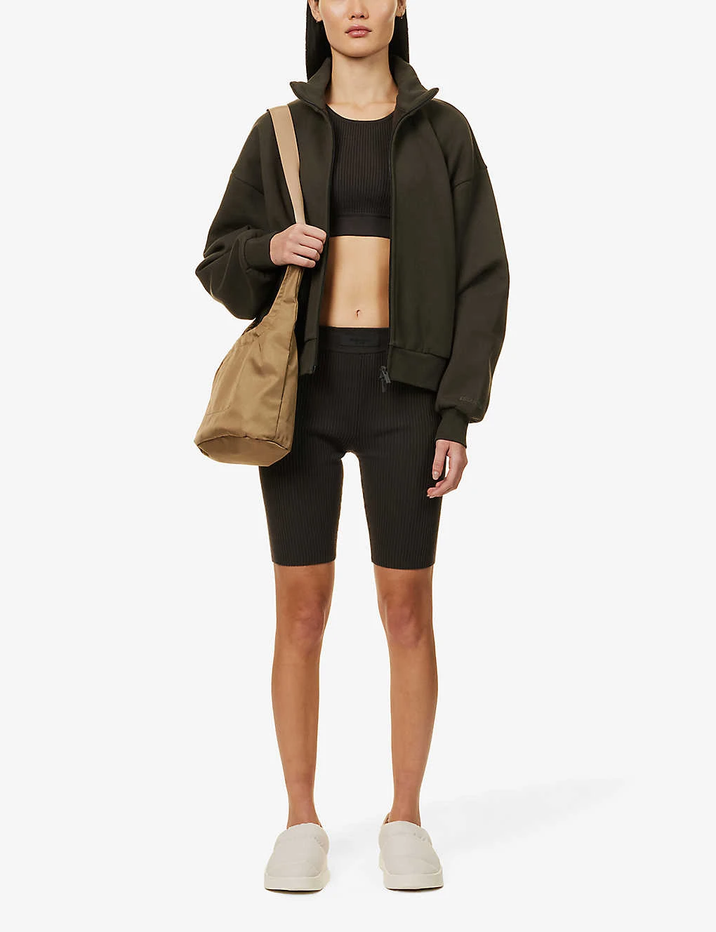 ESSENTIALS Logo-tab Ribbed Woven Shorts 2 ESSENTIALS Logo-tab Ribbed Woven Shorts - Image 2