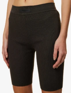 ESSENTIALS Logo-tab Ribbed Woven Shorts 9 ESSENTIALS Logo-tab Ribbed Woven Shorts -Reiss Shop R04111040 OFFBLACK ALT04