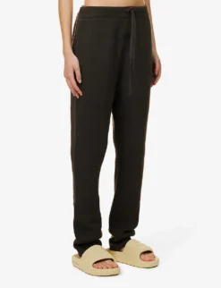 ESSENTIALS Lounge Tapered High-rise Stretch-cotton Blend Trousers -Reiss Shop R04111059 OFFBLACK ALT02