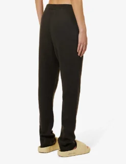 ESSENTIALS Lounge Tapered High-rise Stretch-cotton Blend Trousers -Reiss Shop R04111059 OFFBLACK ALT03