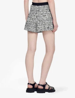 Sandro Darren High-rise Woven Shorts -Reiss Shop R04111163 NOIRGRIS ALT03