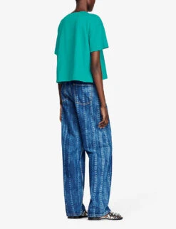 Sandro Mercury Logo-print Cotton T-shirt -Reiss Shop R04111302 BLEUS ALT03