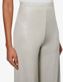 Farrah Wide-leg Mid-rise Stretch-jersey Trousers 10 Farrah Wide-leg Mid-rise Stretch-jersey Trousers -Reiss Shop R04111582 DARKPEARL ALT04