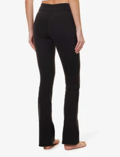 Airbrush Flared-leg Low-rise Stretch-woven Leggings -Reiss Shop R04111687 BLACK ALT03