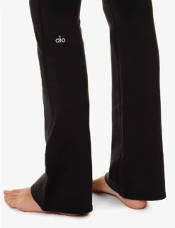 Airbrush Flared-leg Low-rise Stretch-woven Leggings -Reiss Shop R04111687 BLACK ALT04