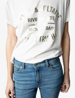 Zadig & Voltaire Foil Logo-print Cotton-jersey T-shirt -Reiss Shop R04113377 JUDO ALT04