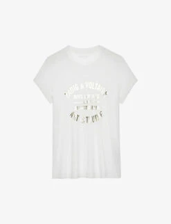 Zadig & Voltaire Foil Logo-print Cotton-jersey T-shirt