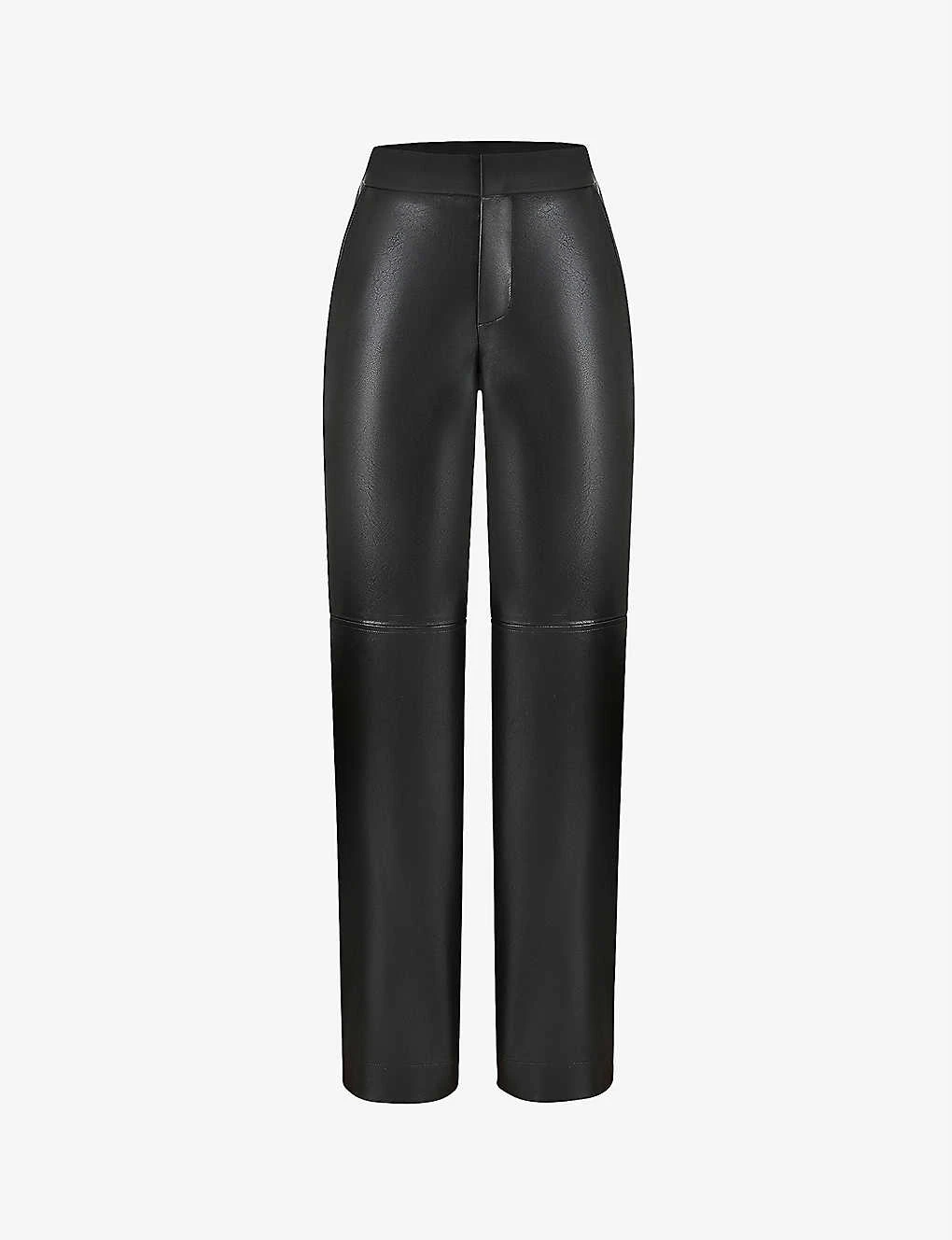 Omaria Wide-leg Mid-rise PU-leather Trousers 1 Omaria Wide-leg Mid-rise PU-leather Trousers