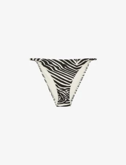 Reiss Melody Zebra-print Low-rise Bikini Bottoms