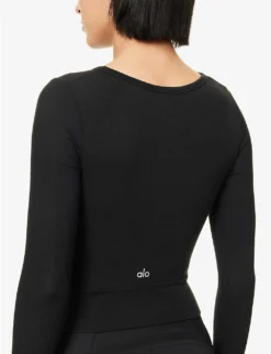 Cover Wrap-front Stretch-jersey Top -Reiss Shop R04116823 BLACK ALT04