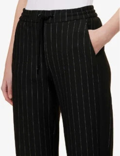 ME AND EM Pinstriped Straight-leg Mid-rise Stretch-woven Trousers -Reiss Shop R04117196 BLACKWHITE ALT04