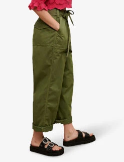 Maje Popsy Belted Mid-rise Straight-leg Cotton Trousers 7 Maje Popsy Belted Mid-rise Straight-leg Cotton Trousers -Reiss Shop R04118063 BRUNS ALT02