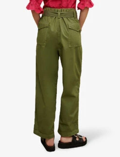 Maje Popsy Belted Mid-rise Straight-leg Cotton Trousers 8 Maje Popsy Belted Mid-rise Straight-leg Cotton Trousers -Reiss Shop R04118063 BRUNS ALT03