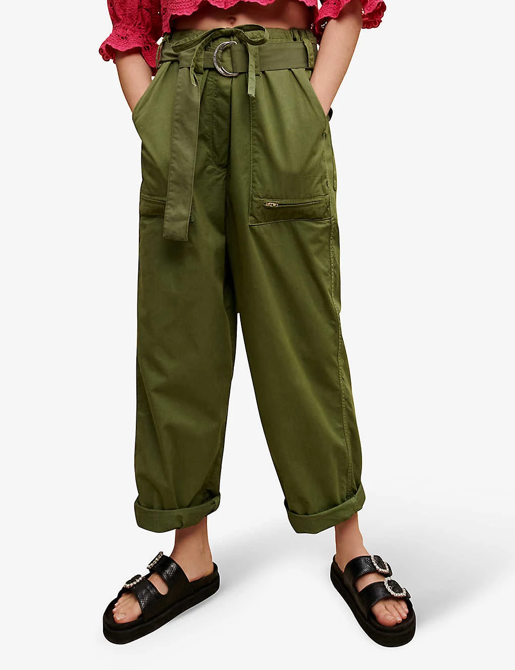 Maje Popsy Belted Mid-rise Straight-leg Cotton Trousers 5 Maje Popsy Belted Mid-rise Straight-leg Cotton Trousers - Image 5