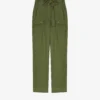 Maje Popsy Belted Mid-rise Straight-leg Cotton Trousers