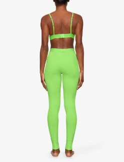 Ribbed High-rise Stretch-cotton Leggings 7 Ribbed High-rise Stretch-cotton Leggings -Reiss Shop R04118232 NEONLIME ALT03