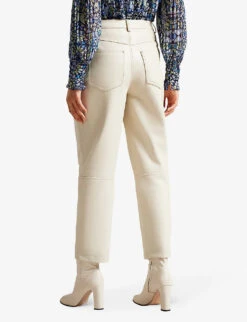 Ted Baker Plaider Straight-leg Mid-rise Faux-leather Trousers -Reiss Shop R04118498 NATURAL ALT03