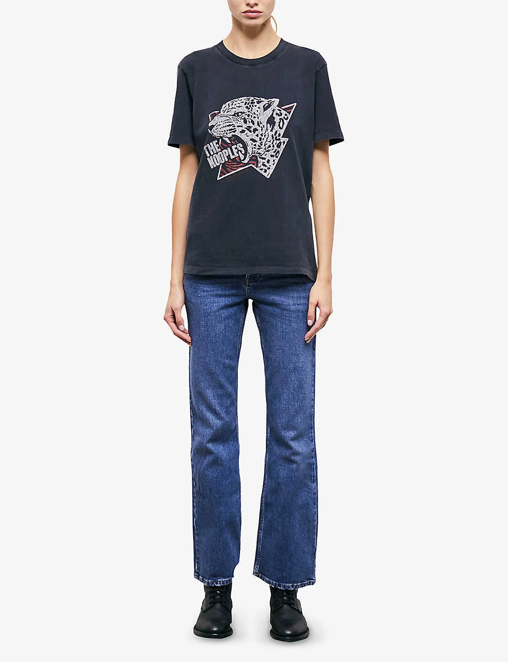 THE KOOPLES Leopard-print Crewneck Cotton-jersey T-shirt 2 THE KOOPLES Leopard-print Crewneck Cotton-jersey T-shirt - Image 2